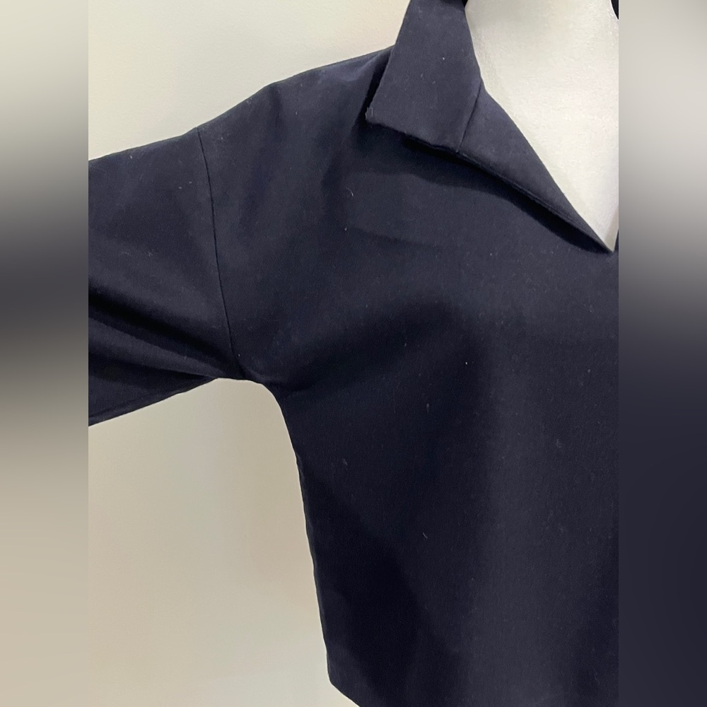 Agnes B. Wool blend Navy Top M - Picture 6 of 13